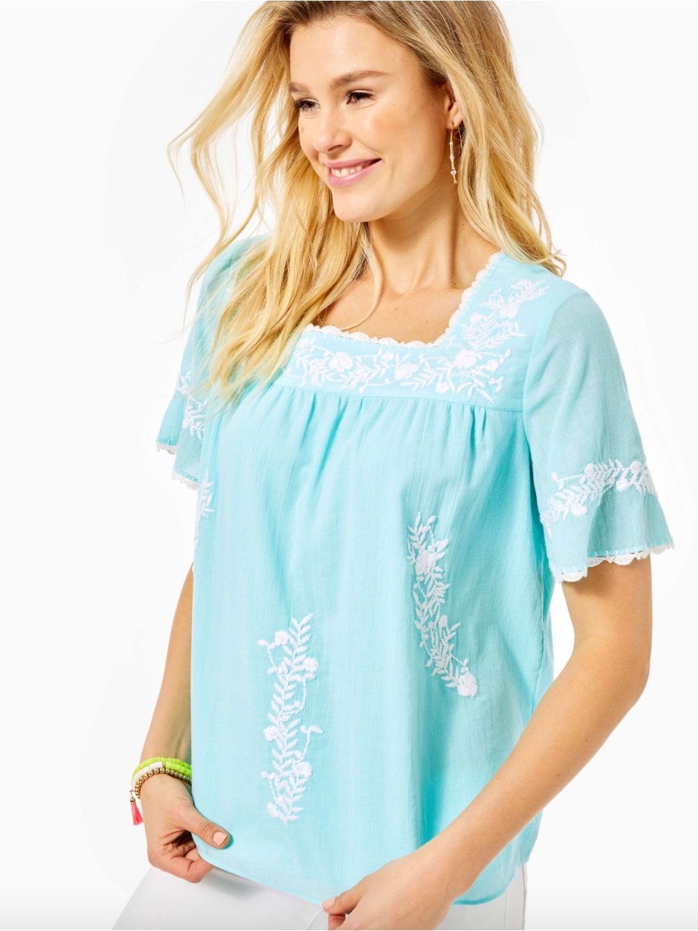 NWT Lilly Pulitzer Tamryn Top in Aqua Blue Ibiza Sz XL